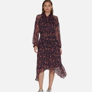 NWT Walter Baker Meg Crochet Trimmed Floral Georgette Dress